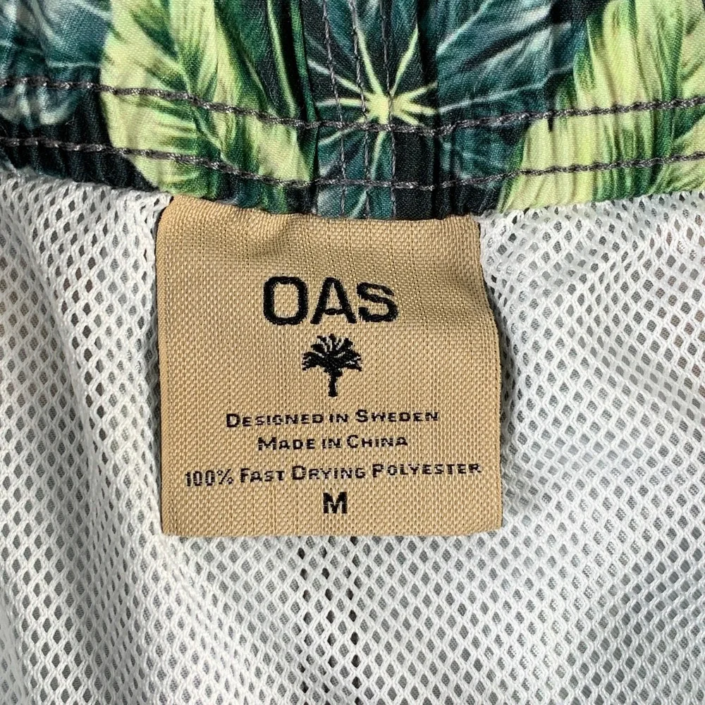 OAS Swim Trunks Men Medium Forrest Floral Birds Beach Coastal Nautical Lined